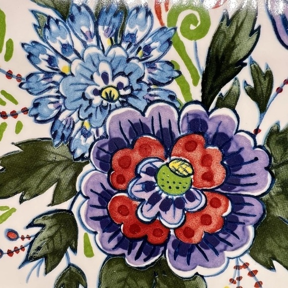 Pottery Barn Flora Botanica Salad Plate‎ 8.25” S/4 Purple Blue Floral Flowers - Picture 2 of 7